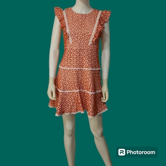 BARDOT JUNIOR Selena Eyelet Ruffle Tie Back Babydoll Dress Size 18 - Picture 1 of 11